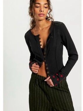 We the Free dana cuff cardi